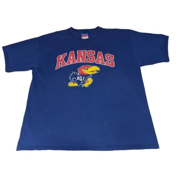 Champion Other - Vintage 1980s KANSAS UNIVERSATY Size XL Blue T-Shirt Authentic Apparel JAY HAWKS